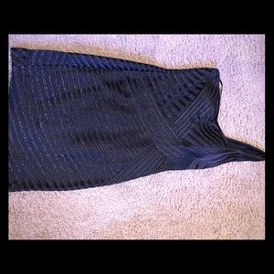 Bandage Style Black Metallic One Strap Dress